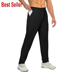 Men's Casual Joggers Elastic Waist Tapered Fit Active Pants 4 Pockets